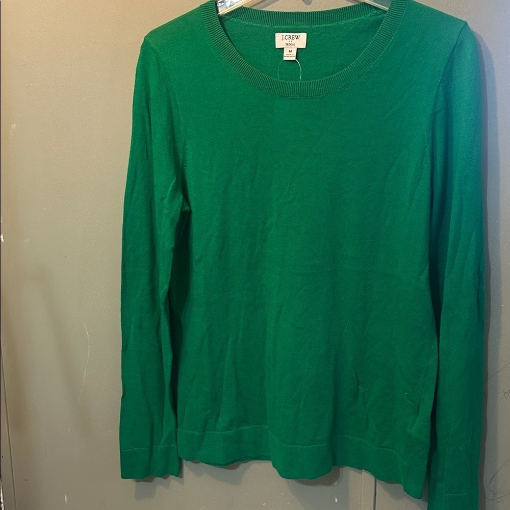 J. Crew Vibrant Green Crewneck Sweater